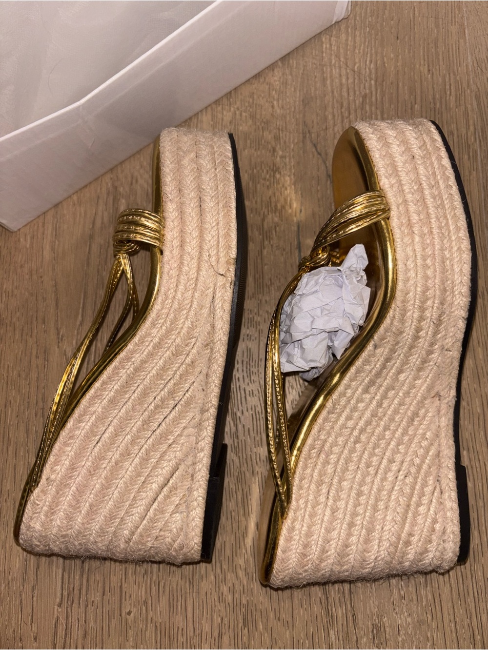 Espadrille Wedge Gold Saldals - Women's - Picture 3 of 6